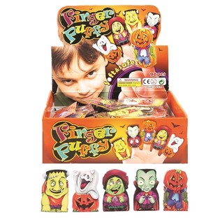 Skumle Halloween Fingerdukker Figurer i Display (96 stk.)