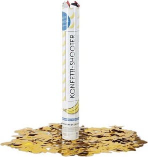 Konfettikanon Banan &ndash; Farge: gul - 40 cm - party popper (10 stk.)