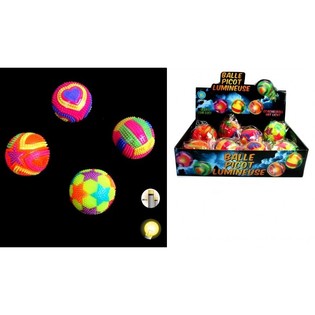 Lysende fargerik spikey sprettball (12 stk.)