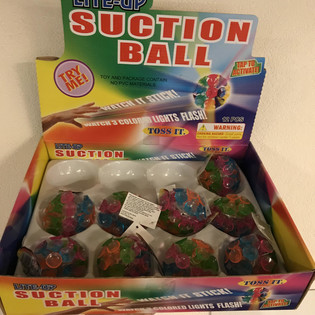Lysende Sugekoppballer i Display (12 stk.)