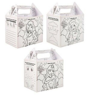 Menybokser Prinsesse til Fargelegging - 14 x 9,5 x 18 cm (24 stk.)