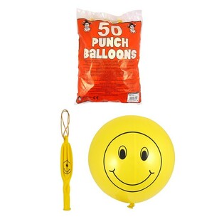 SMILEY BOUNCE BALLONGER (50 stk.)