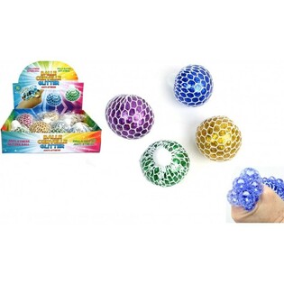 SQUISHY BALL &ndash; MIX GLITTERFARGER I DISPLAY (12 stk.)