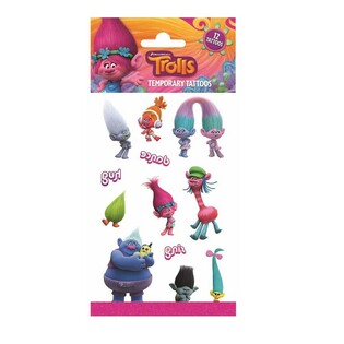 Trolls Midlertidige Tatoveringer - 20 x 10 cm (10 stk)