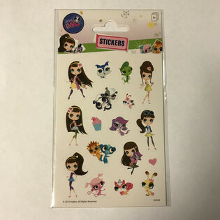 KLISTREMERKEARK: LITTLE PETSHOP, M&aring;l 16 x 9 cm (10 stk.)