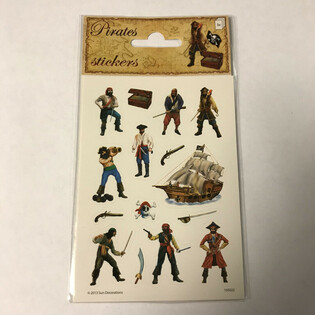 KLISTREMERKEARK: PIRATER, Dim. 16 x 9 cm (10 stk.)
