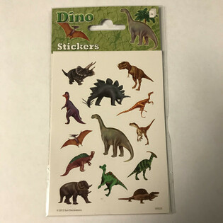 KLISTREMERKEARK: DINOSAUR, 16 x 9 cm (10 stk)