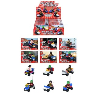BLOCK CARS &ndash; Byggeklosskj&oslash;ret&oslash;y i Display (12 stk.)