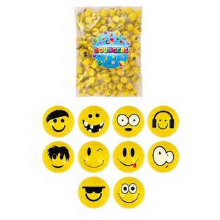 Smiley sprettballer, 3,3 cm (100 stk.)