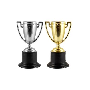 Vinnerpokal &ndash; 10 cm Mix Gull & S&oslash;lv (12 stk.)