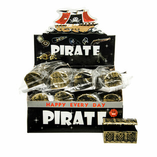 Mini pirat skattekiste i display (24 stk.)