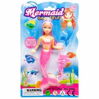 MERMAID HAVFRUE DUKKE PÅ KORT (12 stk.)