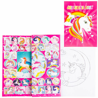 Unicorn Malebok A4 med Klistremerker (12 stk.)