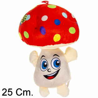 STOR PLYSJSOPP MED ANSIKT - 25 CM - MIKS FARGER (6 stk.)
