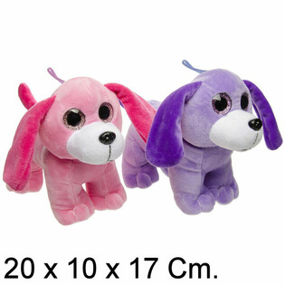 S&oslash;te Plysjhunder - 20 cm - Mixfarger (6 stk.)