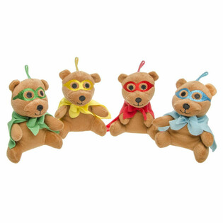 Plysj Superheltbj&oslash;rn - 13 cm - Mix farger (12 stk)