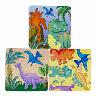 Mix Dinosaur-puslespill - 14x14 cm (50 stk.)