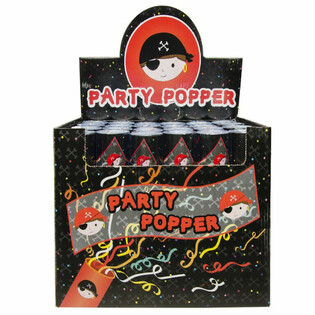 PARTY KONFETTIRØR - PIRAT - I DISPLAY (24 stk.)