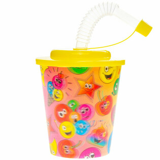 Drikkebeger / Isbeger med suger&oslash;r &ndash; Smiley, 250 ml (12 stk.)