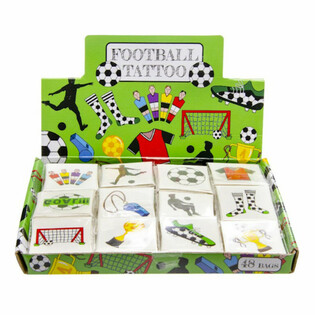 Fun Tattoos Fotball - Display med 48 Pakker (12 Tatoveringer per pakke)