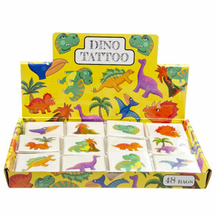 MORSOMME TATOVERINGER - DINOSAUR, Hver pakke 12x Tatoveringer (48 stk.)
