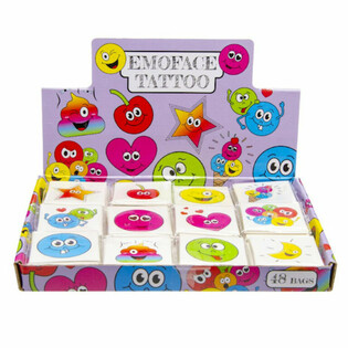 Morsomme Tatoveringer Smiley - Display 48 pakker