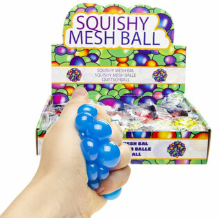 SQUISHY-BALL - Diameter: 5 CM - MIX STERKE FARGER I DISPLAY (24 stk.)