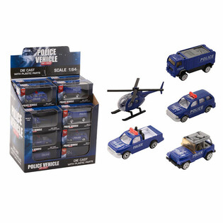 DIE CAST - MIKS POLITIKJ&Oslash;RET&Oslash;Y, SKALA 1:64 I DISPLAY (24 stk.)