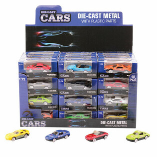 Mix sportsbiler, skala 1:72 i display (48 stk)