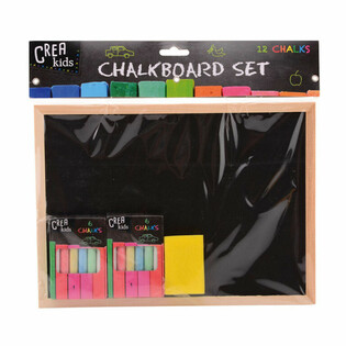 CREA KIDS Krittavle Sett 29x21CM med Kritt og Svamp (12 stk.)