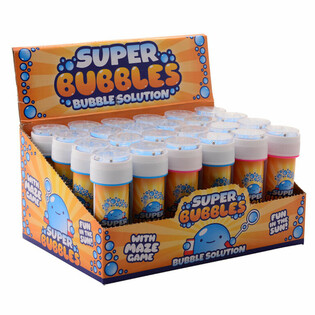 AQUA FUN - S&Aring;PEBOBLER, 60ML MED KULESPILL I DISPLAY (24 stk.)