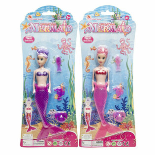 Havfrue / Mermaid-dukke p&aring; kort (6 stk.)