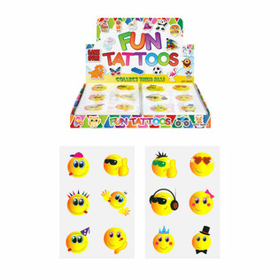 Smiley Fun Tatoveringer i Display (96 stk.)