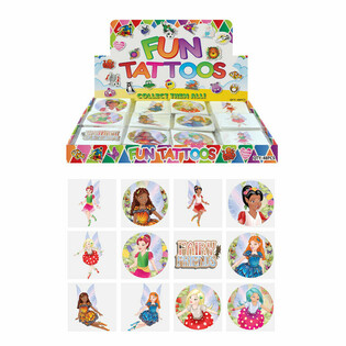 FUN TATTOOS - MODELL: FE / FAIRY, Hver pakke med 12x Tatoveringer I DISPLAY (48 stk.)