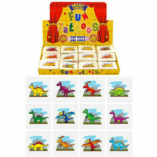 Morsomme tatoveringer - Dinosaur, Pakke med 12x tatoveringer i display (48 stk.)