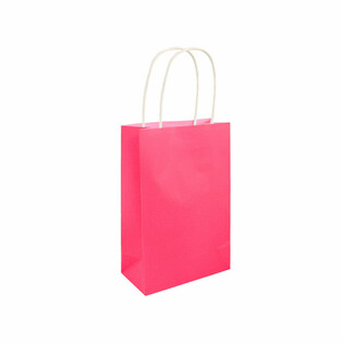 PAPIRPOSE MED H&Aring;NDTAK - 14x21x7 cm - Farge: NEONROSA (24 stk.)