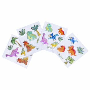 GLITTERKLISTREMERKER - MODELL: DINOSAUR (100 stk.)