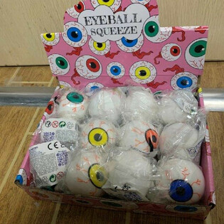 Squeeze Eyeball Klemmeballer i Display (12 stk)