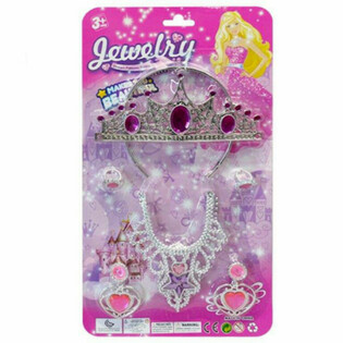 PRINSESSE BEAUTY SETT MED TIARA, &Oslash;REPYNT, HALSKJEDE & RINGER