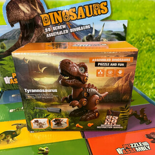 3D Dinosaur Byggesett i Gaveeske - Display (8 stk.)
