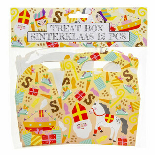 Sinterklaas godteribokser 12x12,5x6 cm (12 stk.)