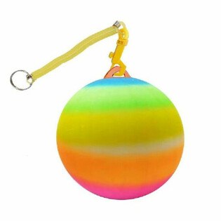 REGNBOUEBALL MED SNOR / BUNGEEBALL &Oslash;23 cm (10 stk.)