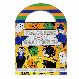 Små Halloween-fargebøker med klistremerker (48 stk.)