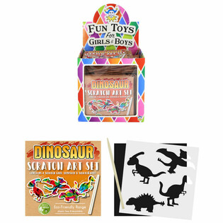 Milj&oslash;vennlig Magisk Skrape-Dinosaur Display (108 stk.)