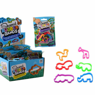 6-DELERS RUBBER BANDS-SETT VILLE DYR I DISPLAY (36 stk.)