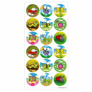 FUN STICKERS - INSEKTER - 18 KLISTREMERKER PER ARK (10 stk.)