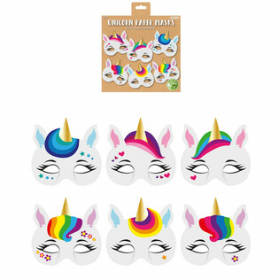 MILJØVENNLIG - ENHJØRNING PAPIRMASKER (12 stk.)