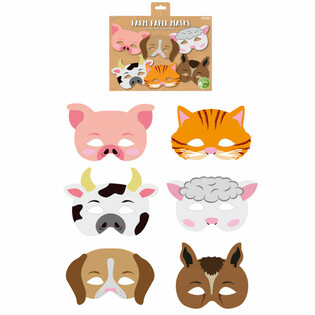 Miljøvennlige Papirmasker Bondegårdsdyr - 12 Stk.