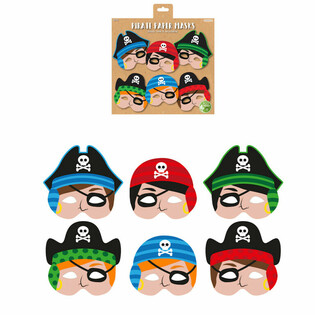 MILJØVENNLIGE Pirat-papirmasker - 12 Stk. Assortert