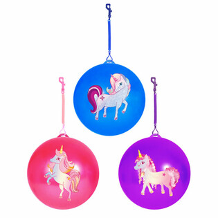 UNICORN / Enhj&oslash;rningball med Snor / Bungee-ball &Oslash;23 cm (24 stk.)